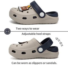 img 2 attached to 🩴 Unisex Toddler Slip-On Clog Slippers Sandals - Water Shoes Sneakers for Boys and Girls - Slide Garden Shoes for Beach, Pool, and Shower