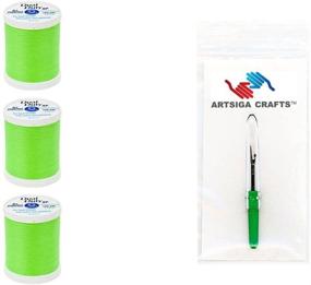 img 1 attached to 🧵 Coats & Clark Sewing Thread Dual Duty XP Poly Thread, 125 Yards (3-Pack) Neon Green Bundle with 1 Artsiga Crafts Seam Ripper S900-9265-3P