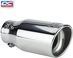 img 3 attached to DC Sports EX-1013 Universal Fitment Performance Resonated Muffler Slant Exhaust Tip | Bolt-On with Clamps & Adapters for Cars, Sedans, and Trucks - Polished Stainless Steel