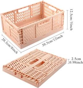 img 3 attached to 📦 2-Pack Stackable Plastic Baskets for Shelf Organizing, Storage Bins for Pantry, Office, and Home Organization - 12" x 8" x 5" (Pink)