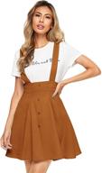 👗 shein women's high waist flared suspender skirt with button-front overall dress: stylish and versatile fashion for women logo