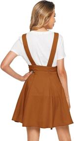 img 3 attached to 👗 SheIn Women's High Waist Flared Suspender Skirt with Button-Front Overall Dress: Stylish and Versatile Fashion for Women