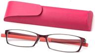 👓 reducing blue light exposure: stylish straight thin stamped metal frame reading glasses readers +1.5 logo