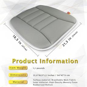 img 2 attached to RaoRanDang Memory Foam Car Seat Cushion 🚗 Pad – Gray for Car & Office Chair Comfort