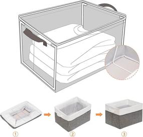 img 2 attached to 📦 Yawinhe Large Collapsible Storage Basket, Shelf Bin, 16.5 x 12.6 x 10.2 Inches, 4-Pack, Ideal for Organizing Baby Clothes, Toys, Books