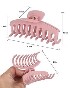 img 3 attached to 💇 6 Pcs Big Hair Claw Clips for Thick Hair - Non-Slip Matte Hair Accessories, Stylish Hair Clips for Women, 6 Colors and Extra Large Size.