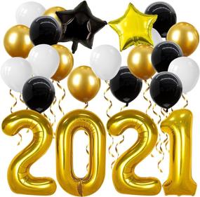 img 4 attached to Gold 2021 Graduation Balloon Decorations - 40 Inch Class of 2021 Graduate Balloons for Grad Party Décor