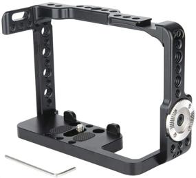 img 4 attached to NICEYRIG Camera Cage for Sony A7III/A7RIII/A7RIV/A7SIII/A7SII/A7RII/A7II/A9 - Ultimate Stabilization Solution with ARRI Rosette NATO Rail Cold Shoe - 172