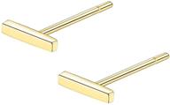 minimalist 14k yellow gold tiny bar small studs for 🌟 women - fancime fine jewelry, delicate earrings perfect for bffs and girls logo