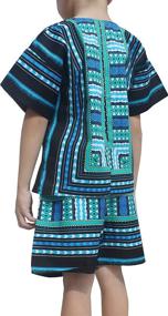 img 1 attached to Kids Unisex Afrikan Dashiki Shirt and Shorts Set in Patch Cotton by RaanPahMuang