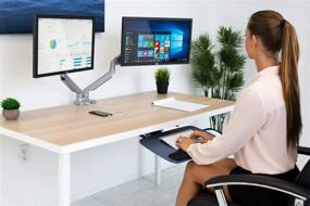 img 3 attached to 🖥️ Mount-It! Dual Monitor Arm Mount Desk Stand with USB Ports and Height Adjustment - Fits 24-32 Inch VESA Compatible Screens