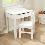 🎨 melissa & doug white wooden lift-top desk & chair: perfect for young artists logo