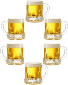 img 3 attached to 🍺 Circleware Roadhouse Mini Mason Beer Mug Heavy Base Glasses - Set of 6: Perfect Glassware for Fun Party Entertainment, Whiskey, Coffee, Espresso, Liquor, Jello Shots - 1.7 oz Capacity