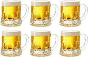 img 4 attached to 🍺 Circleware Roadhouse Mini Mason Beer Mug Heavy Base Glasses - Set of 6: Perfect Glassware for Fun Party Entertainment, Whiskey, Coffee, Espresso, Liquor, Jello Shots - 1.7 oz Capacity