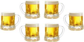 img 2 attached to 🍺 Circleware Roadhouse Mini Mason Beer Mug Heavy Base Glasses - Set of 6: Perfect Glassware for Fun Party Entertainment, Whiskey, Coffee, Espresso, Liquor, Jello Shots - 1.7 oz Capacity