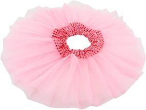 img 2 attached to 💃 BGFKS 4 Layered Sequins Tutu Skirt for Girls: Sparkling Dress Up Tulle Skirt with Hairbow