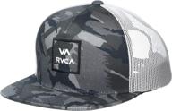 rvca boys trucker hat in black and white - stylish accessories for boys logo