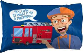 img 3 attached to 🔥 Blippi Look A Firetruck! Single Reversible Pillowcase - Double-Sided, Super Soft Kids Pillow Cover Bedding (Official Blippi Product)