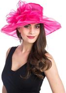 lucky leaf women's kentucky derby church cap: stylish wide brim hat for summer parties & weddings logo