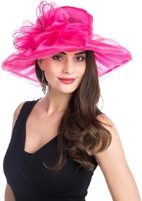 img 3 attached to Lucky Leaf Women's Kentucky Derby Church Cap: Stylish Wide Brim Hat for Summer Parties & Weddings