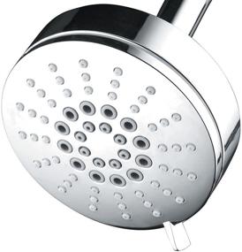 img 4 attached to 💦 AirJet-300 Luxury 6-Setting High Pressure Shower Head: Maximize Power with Minimal Water Usage! Full Chrome Finish
