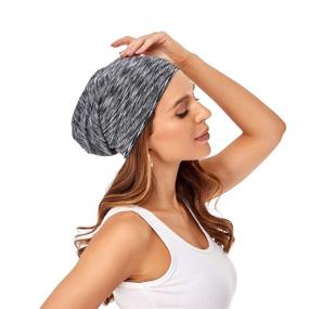 img 2 attached to Sleeping Adjustable Slouchy Beanie Stripes