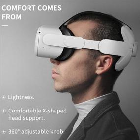 img 1 attached to 🎮 YINKE Elite Strap for Oculus Quest 2 - Comfortable VR Head Strap Replacement with Adjustable Support, Reducing Pressure - Essential Quest 2 Accessories