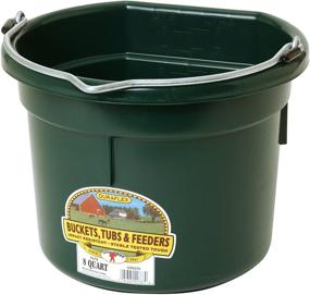 img 1 attached to 🐶 Miller Manufacturing Green Flat Back Bucket for Dogs and Horses - 8-Quart