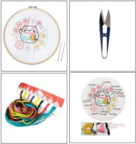 img 3 attached to 🧵 Beginner's Embroidery Starter Kit with Pattern - Includes Embroidery Cloth, Bamboo Embroidery Hoop, Color Threads, and Essential Tools Set