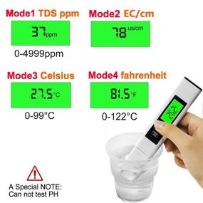 img 3 attached to 🌊 2 Pack TDS Meter Digital Water Tester for Water Quality: Temperature, Conductivity, Hydroponics EC Meter, Turbidity Meters, PPM Meter for Home Drinking Water, Aquarium, and More