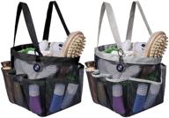 🛁 attmu portable mesh shower caddy dorm: 2-pack with 8 mesh pockets - quick dry & waterproof tote bag oxford logo