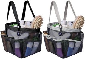 img 4 attached to 🛁 Attmu Portable Mesh Shower Caddy Dorm: 2-Pack with 8 Mesh Pockets - Quick Dry & Waterproof Tote Bag Oxford