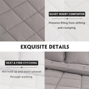 img 2 attached to 🛌 RECYCO King Comforter Set: Lightweight Ultra Soft Down Alternative Quilted Bedding, Grey