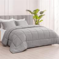 🛌 recyco king comforter set: lightweight ultra soft down alternative quilted bedding, grey logo