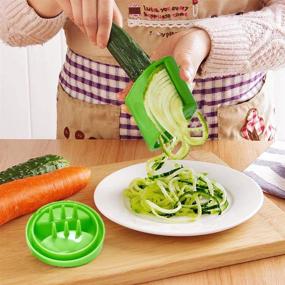 img 1 attached to LHS Vegetable Spiralizer - Handheld 2-in-1 Zucchini Spaghetti Maker and Zoodle Maker - Veggie Spiralizer and Zucchini Noodle Maker - Spiralizer Grater Spiral Slicer Cutter for Salad - Salad Utensil