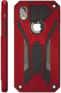 kitoo iphone xr case - red: enhanced protection and convenient kickstand logo