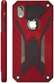 img 4 attached to Kitoo iPhone XR Case - Red: Enhanced Protection and Convenient Kickstand