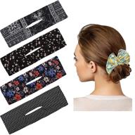 🎀 4-piece set of soft black magic donut hair bun makers for women - big french twist hair clips to create stylish buns logo