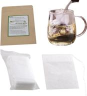 ☕ unbleached tea filter bags – 100% natural drawstring empty tea bags for loose, herbal, green & weight loss tea (1 cup capacity, 100 count) - nuiby disposable tea infuser bags (2.4in x 3.2in) logo