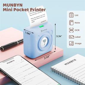 img 3 attached to 🖨️ MUNBYN 300DPI Pocket Mini Printer: Portable Bluetooth Photo Printer and Thermal Receipt Printer for Android iOS Windows - Ideal for Crafts, Home Office, Students, Scrapbooking, Halloween