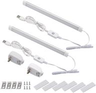 💡 usb powered dimmable led under cabinet lighting with touch sensor, etl plug strip lights - 2pack - 11.2inch, 3 color temperature, for kitchen cupboard, closet, shelf, bookcase логотип