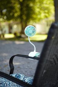 img 1 attached to 🌬️ Stay Cool Anywhere with the Portable Bendable USB Clip Stroller Fan - White (Green)