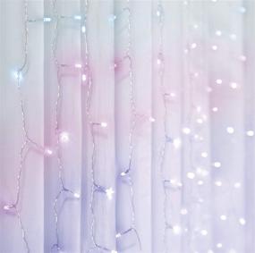 img 4 attached to 🌟 LED Backdrop Curtain Lights by Merkury Innovations - Battery-Operated Cascading Fairy Lights for Bedroom, Wedding, Decoration, Christmas - Indoor/Outdoor Use (Pink Ombre)