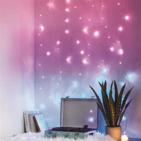 img 1 attached to 🌟 LED Backdrop Curtain Lights by Merkury Innovations - Battery-Operated Cascading Fairy Lights for Bedroom, Wedding, Decoration, Christmas - Indoor/Outdoor Use (Pink Ombre)