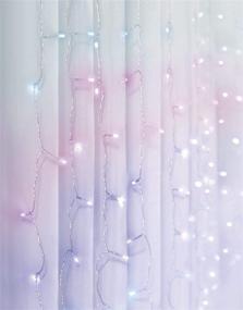 img 3 attached to 🌟 LED Backdrop Curtain Lights by Merkury Innovations - Battery-Operated Cascading Fairy Lights for Bedroom, Wedding, Decoration, Christmas - Indoor/Outdoor Use (Pink Ombre)