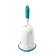 🚽 everclean euro toilet bowl brush with caddy holder - sleek brush conceal canister - aqua/white (6696) logo