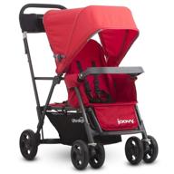🚀 joovy caboose ultralight graphite stroller: the ultimate sit and stand tandem stroller in red logo