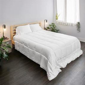 img 4 attached to 🌾 BAMBOO BAY Queen Size Ultra Soft Down Alternative Comforter - Fluffy, Premium Bamboo Shell Duvet Insert, Lightweight & Cooling for All Seasons, Washable - 94 x 90 Inches (White)