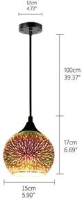 img 1 attached to 🔥 JEUNEU Modern 3D Colorful Glass Pendant Light Firework Lamp: Vibrant Kitchen Decor Lighting Fixture (1-Pack)