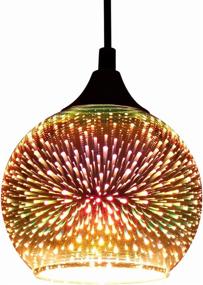 img 3 attached to 🔥 JEUNEU Modern 3D Colorful Glass Pendant Light Firework Lamp: Vibrant Kitchen Decor Lighting Fixture (1-Pack)